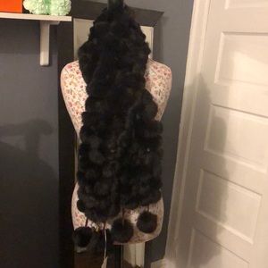 Fur Pom Pom scarf